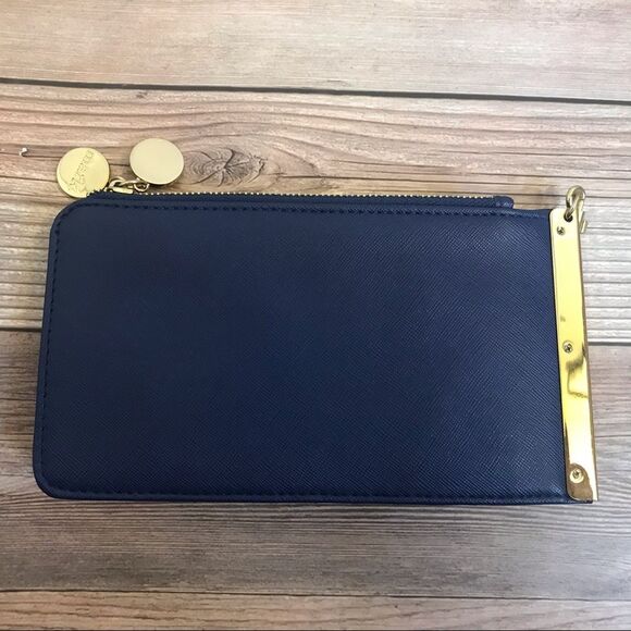 Mark Blue Wallet with Wrist Strap Clutch - Picture 2 of 8